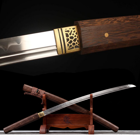 Imperial Katana, hand-forged T10 katana with genuine hamon and rosewood mount