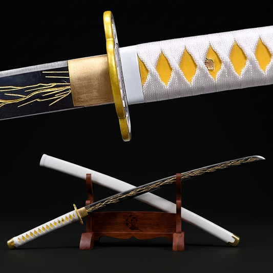 Zenitsu Nichirin sword from Demon Slayer, black and yellow blade