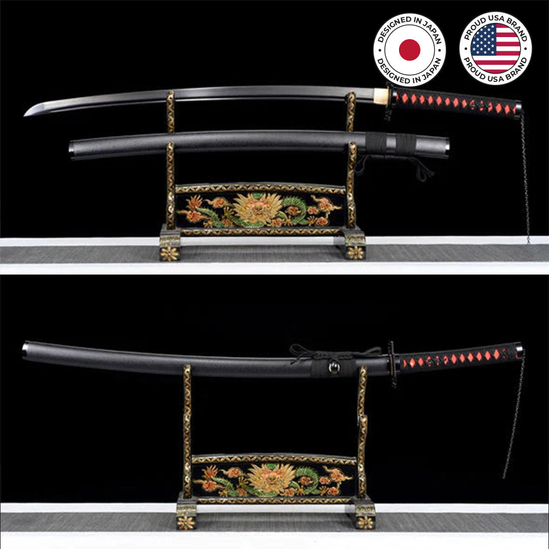 Ichigo Kurosaki sword replica from Bleach, black blade, view 2