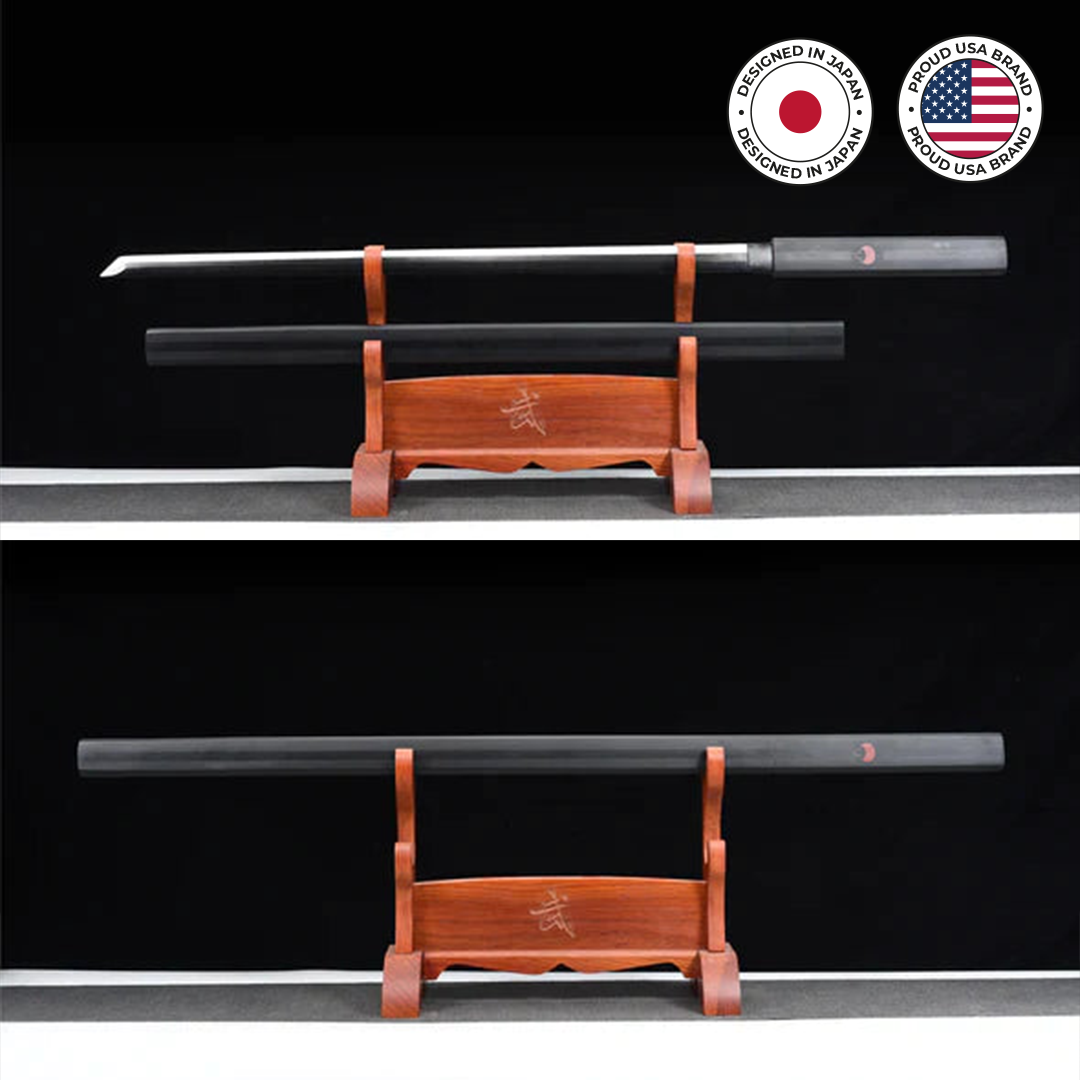 Sasuke Kusanagi sword replica, black 1060 carbon steel blade, view 2