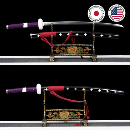 Trafalgar Law Kikoku sword replica, black blade, view 2