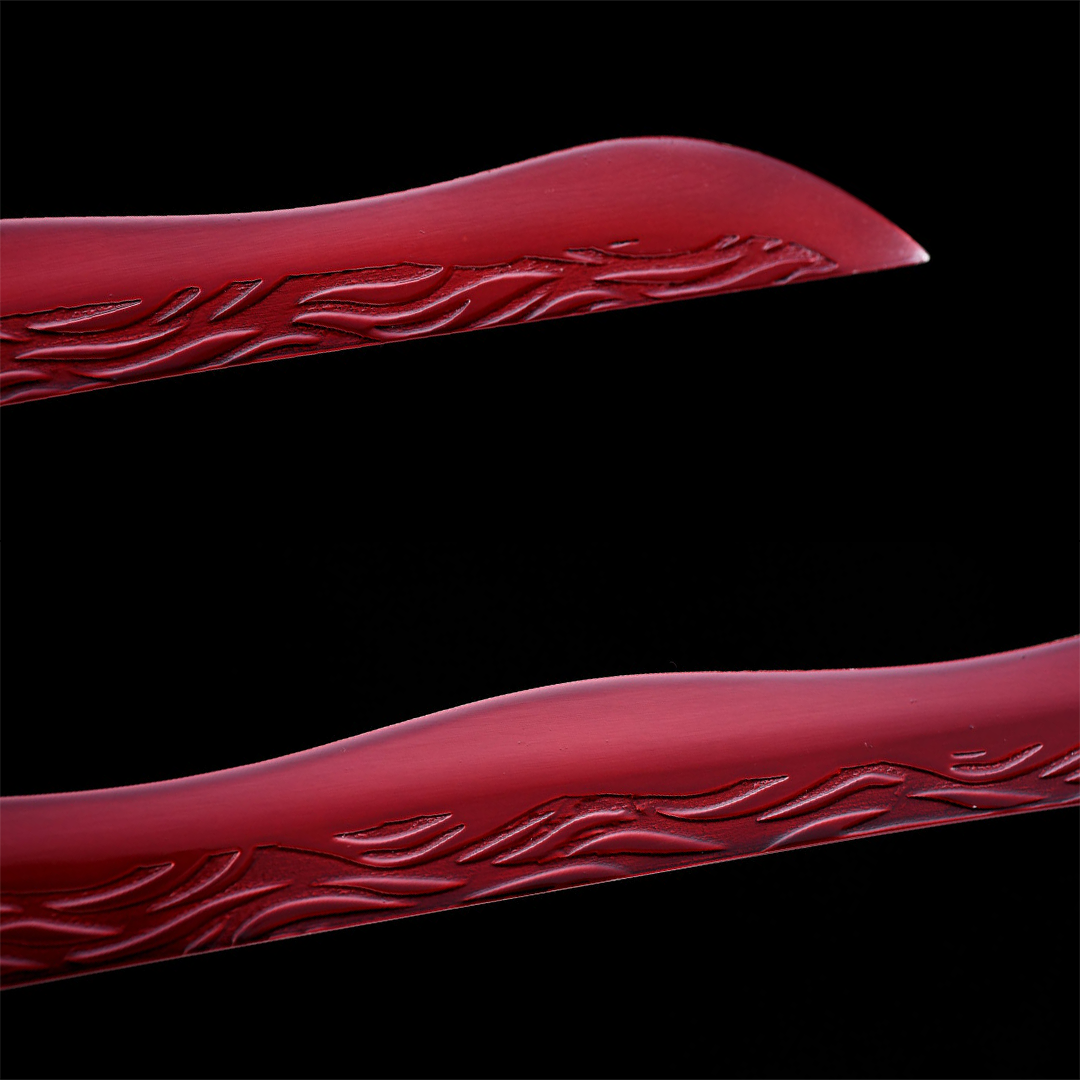 Rivers of Blood katana from Elden Ring, black and red blade, view 7