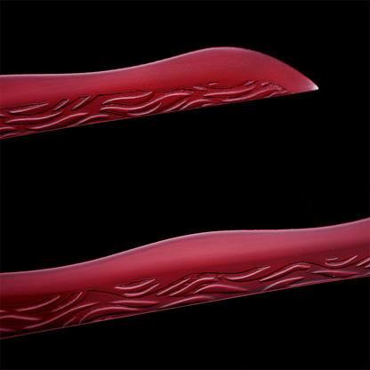 Rivers of Blood katana from Elden Ring, black and red blade, view 7