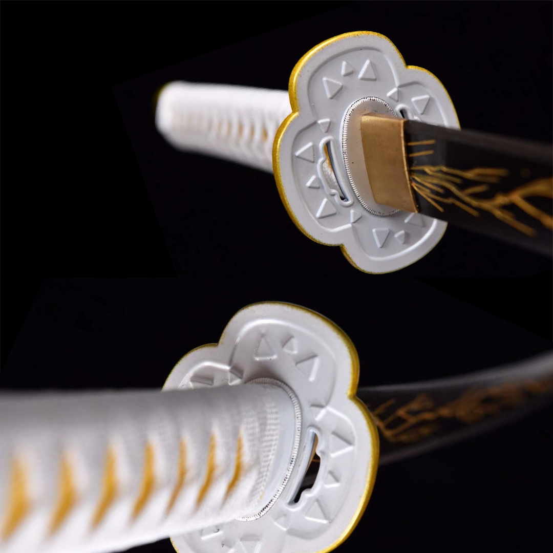 Zenitsu Nichirin sword from Demon Slayer, black and yellow blade, view 6