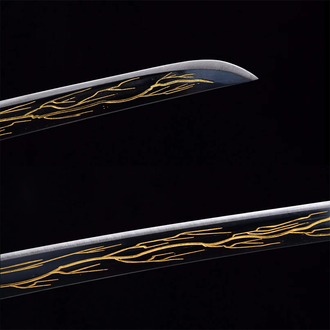Zenitsu Nichirin sword from Demon Slayer, black and yellow blade, view 8