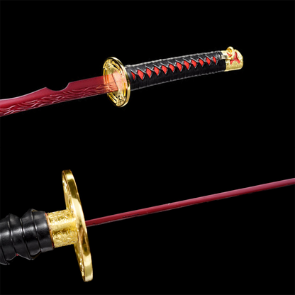 Rivers of Blood katana from Elden Ring, black and red blade, view 8