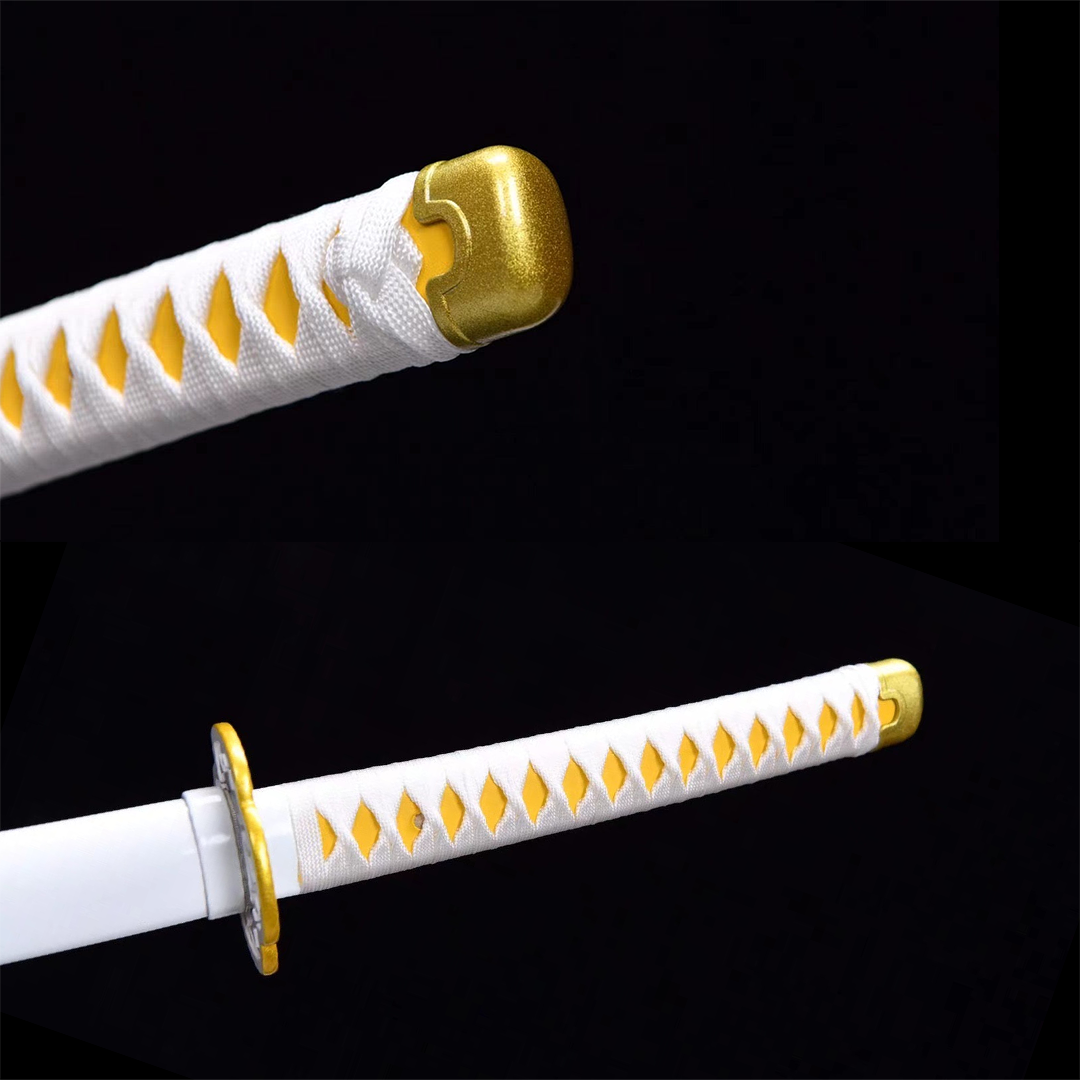 Zenitsu Nichirin sword from Demon Slayer, black and yellow blade, view 10