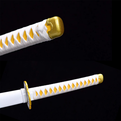 Zenitsu Nichirin sword from Demon Slayer, black and yellow blade, view 10