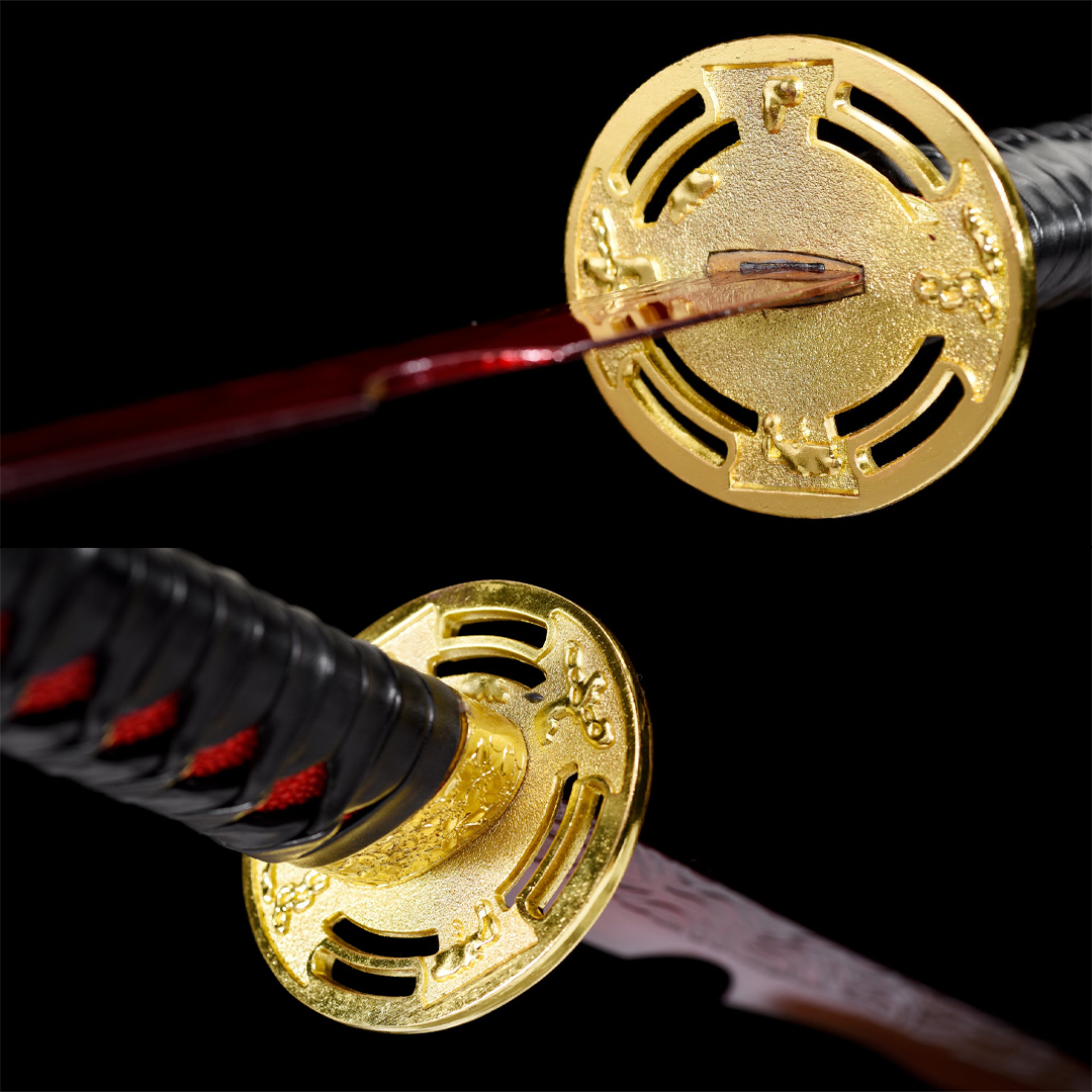 Rivers of Blood katana from Elden Ring, black and red blade, view 9