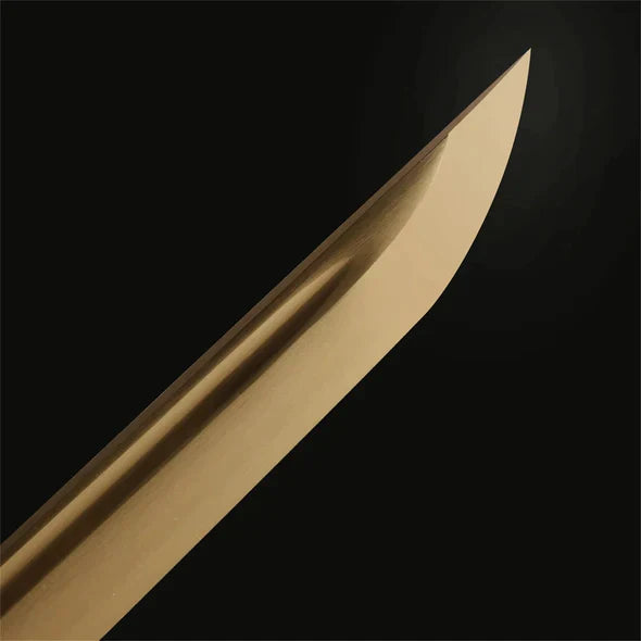 Golden Dragon katana with golden blade and dragon design, view 6