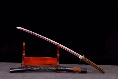 Katana-Japonais-Dragon-Phoenix-Acier-a-Ressort