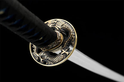 Tsuba-Katana-Eclat-de-Dragon-Acier-T10-Veritable-Hamon