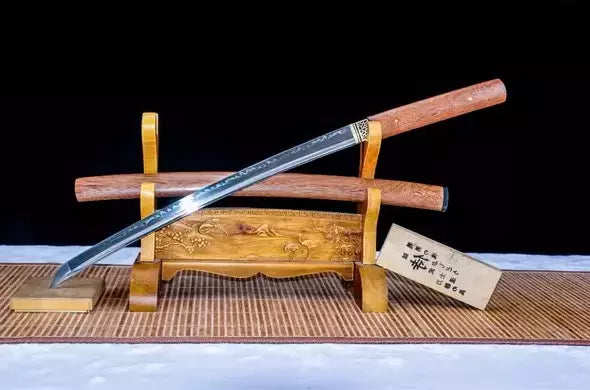 Rozuuddo katana, wakizashi and tanto set, T10 steel with hamon, view 6