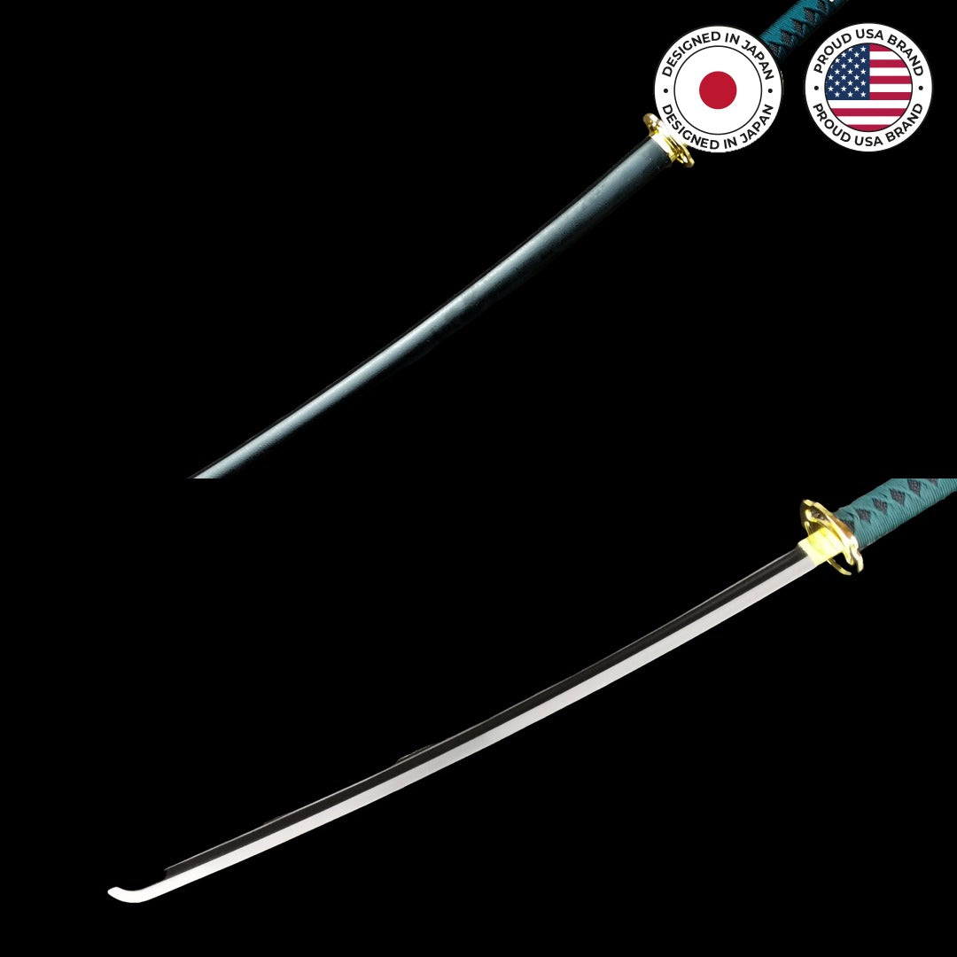 Elden Ring Nagakiba Katana - full length, sheathed and drawn