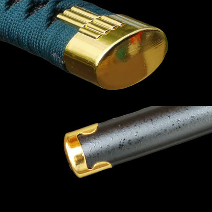 Nagakiba Katana - gold kashira and scabbard tip