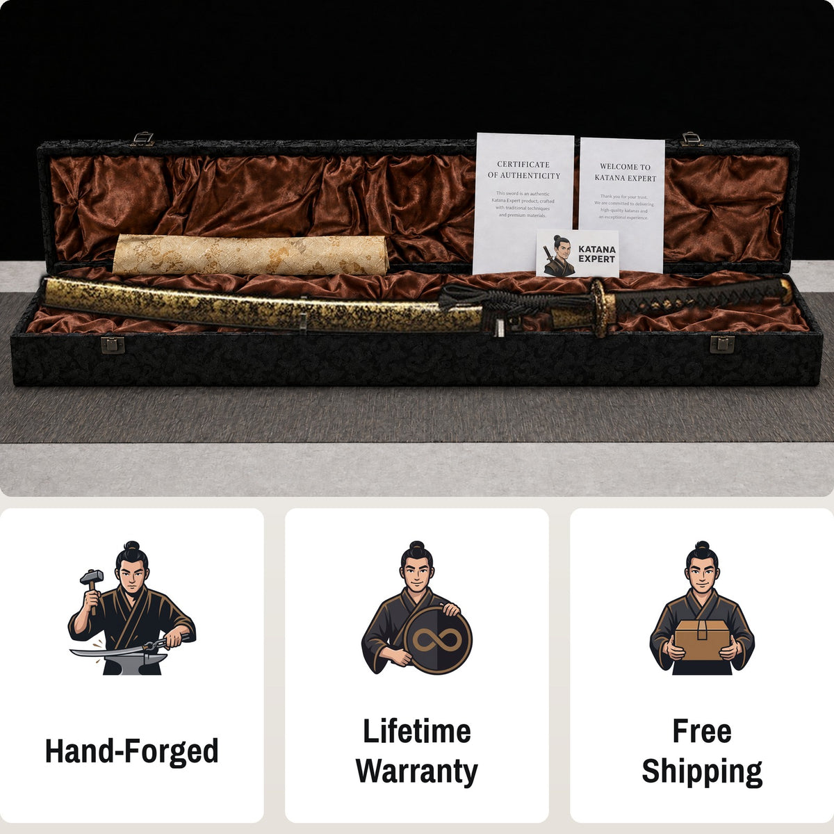 Ember Dragon Katana - premium gift box with certificate