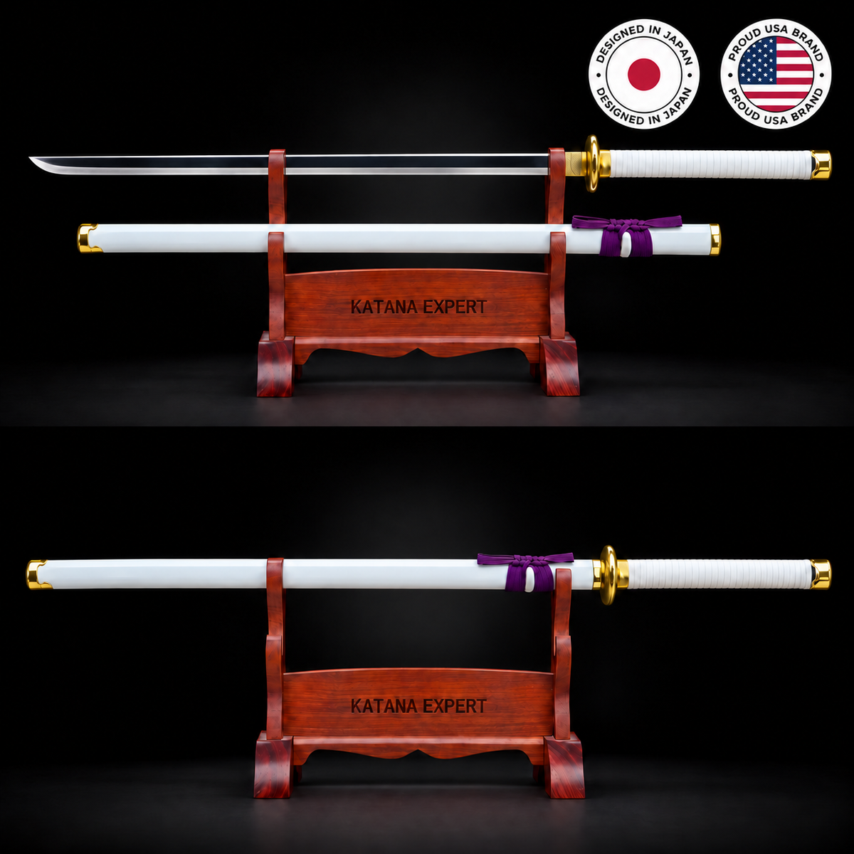 Naruto Boruto Sasuke Sword HT-9375 — sword display stand view