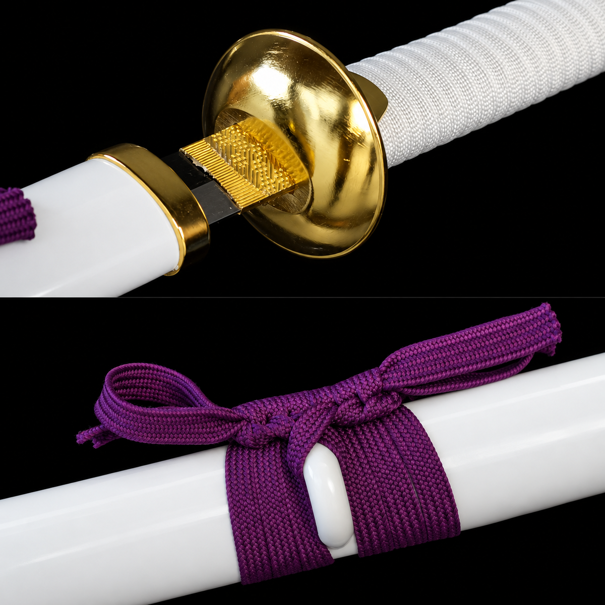 Naruto Boruto Sasuke Sword HT-9375 — hilt and scabbard fittings detail