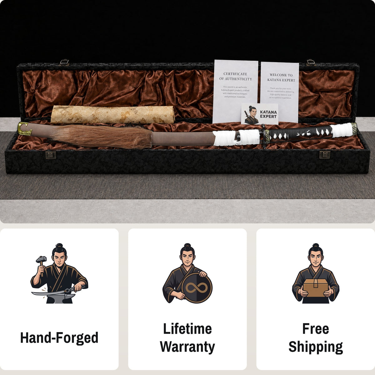 Lone Wolf Katana in the Katana Expert gift case