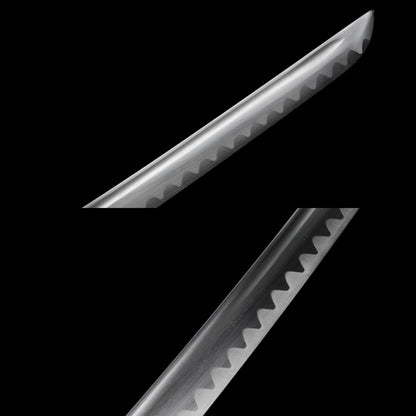 Lone Wolf Katana blade tip and hamon