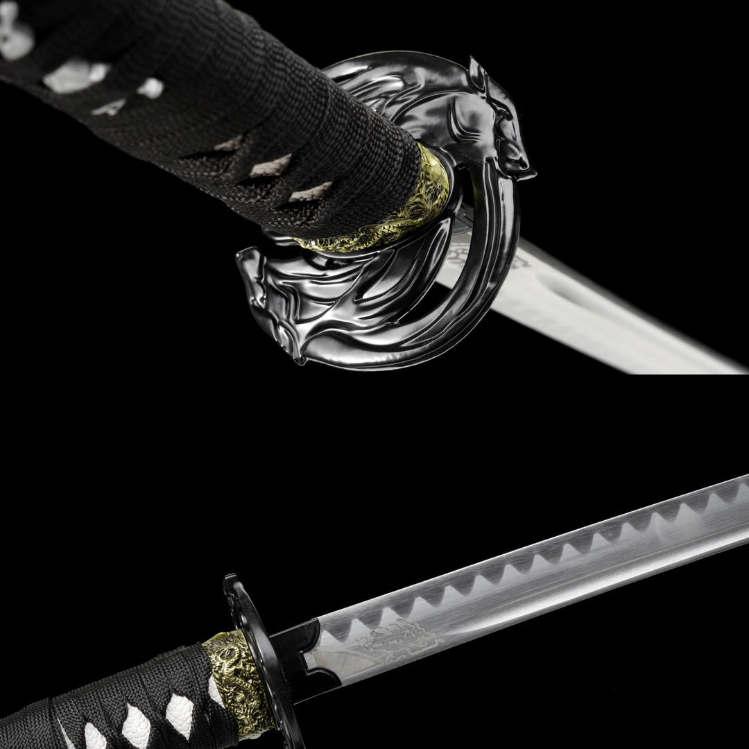 Lone Wolf Katana guard and blade detail