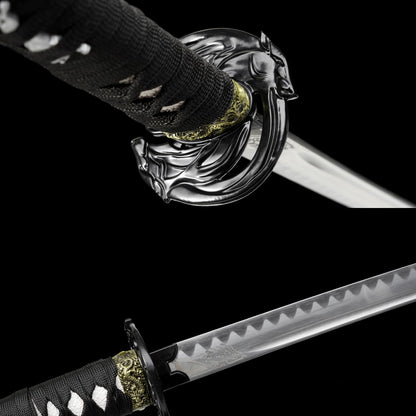 Lone Wolf Katana guard and blade detail