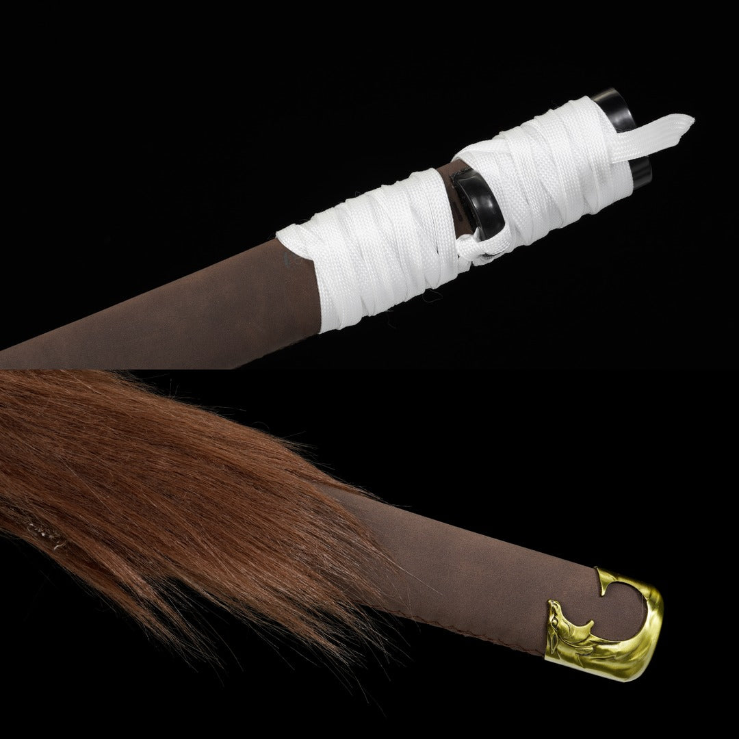 Lone Wolf Katana white binding and fur scabbard