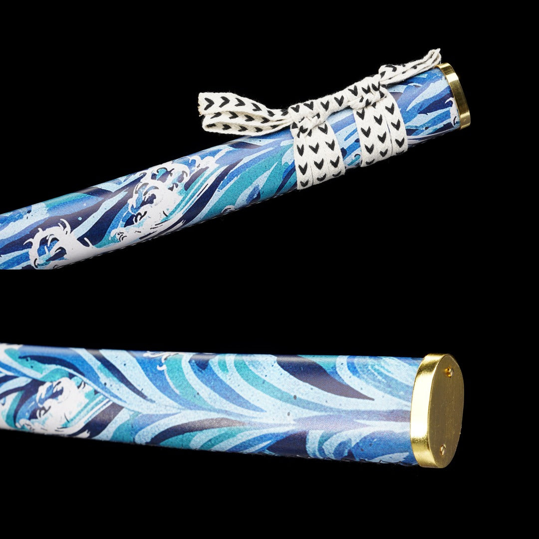 Raging Wave Katana scabbard cord and end cap